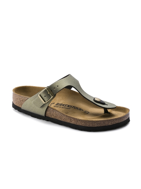 

Birkenstock Women Gizeh Gold-Toned Narrow Open Toe Flats