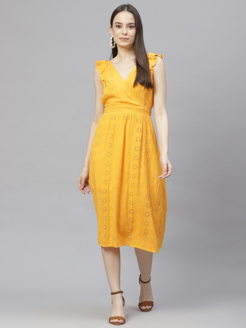 

I AM FOR YOU Yellow Floral Midi Dress