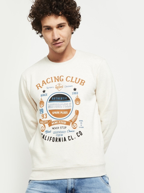 

max Men Off White Graphic Printed Sweatshirt