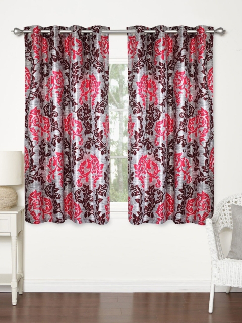 

Molly & Michel Pink & Grey Set of 2 Ethnic Motifs Window Curtains