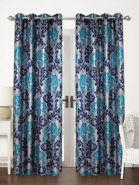 

Molly & Michel Blue & Grey Set of 2 Ethnic Motifs Door Curtains