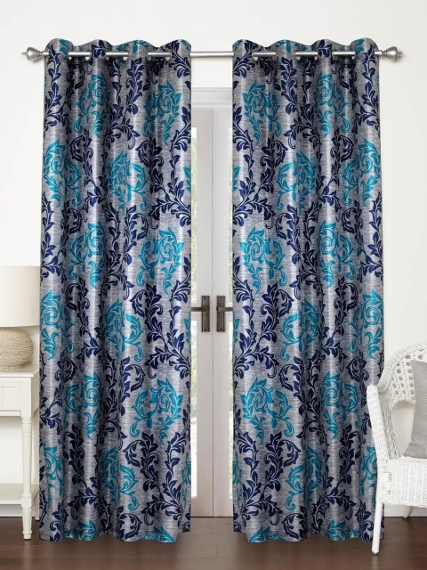 

Molly & Michel Grey & Blue Set of 2 Ethnic Motifs Door Curtains