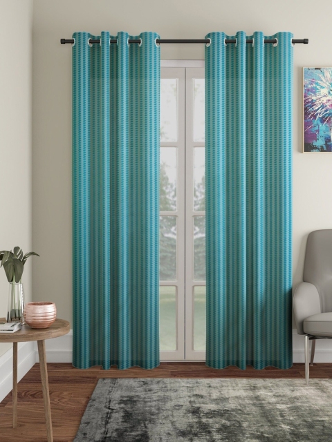 

Molly & Michel Set Of 2 Blue & White Striped Door Curtain