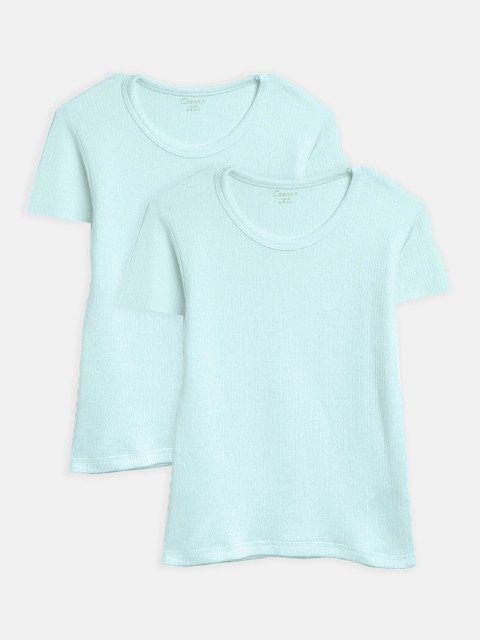 

Kanvin Boys Pack Of 2 Blue Solid Thermal Tops