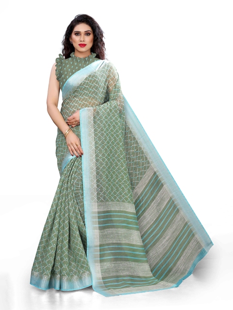 

KALINI Green & Turquoise Green Printed Saree