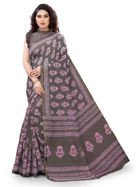 

KALINI Brown & Pink Ethnic Motifs Bagh Saree