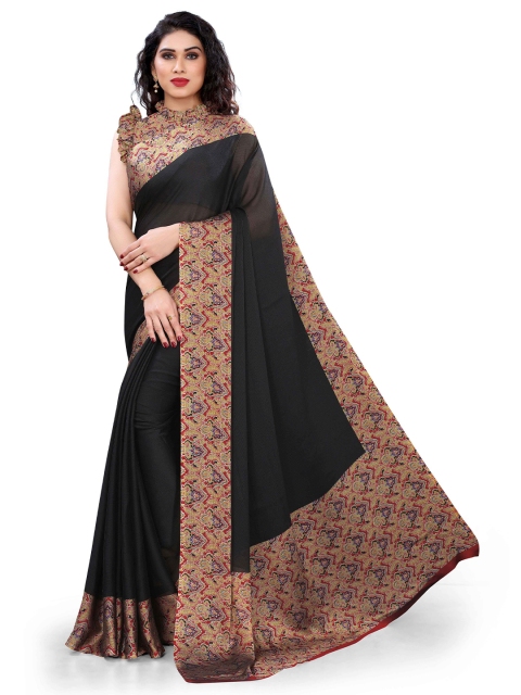 

KALINI Black & Red Printed Saree