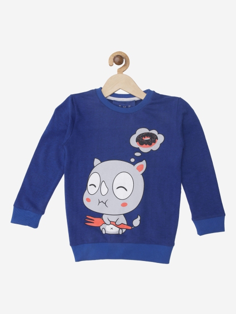 

Wyld Sprog Boys Blue & Grey Printed Sweatshirt