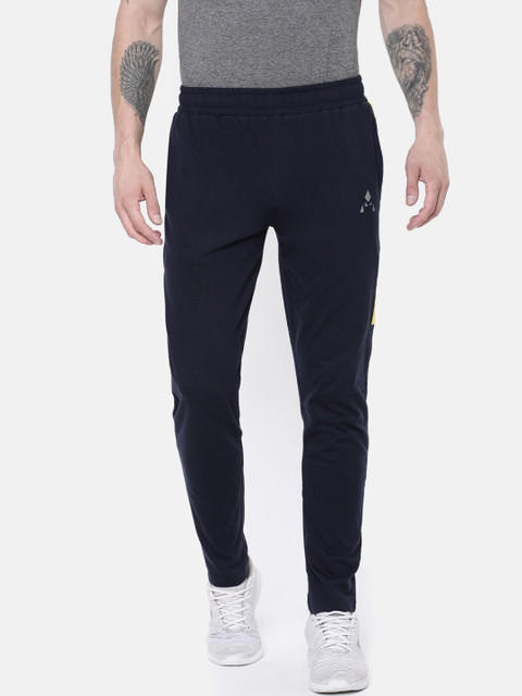 

ACTIMAXX Men Navy Blue Solid Pure Cotton Track Pants