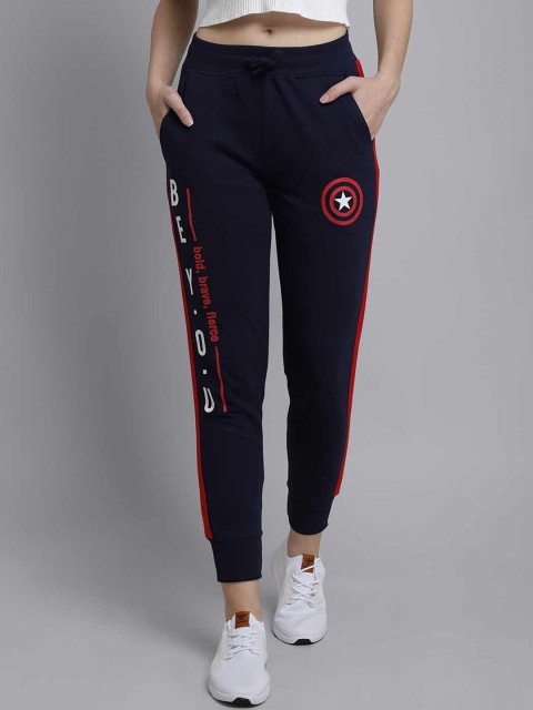 

Free Authority Women Navy Blue & Red Captain America Printed Pure Cotton Joggers