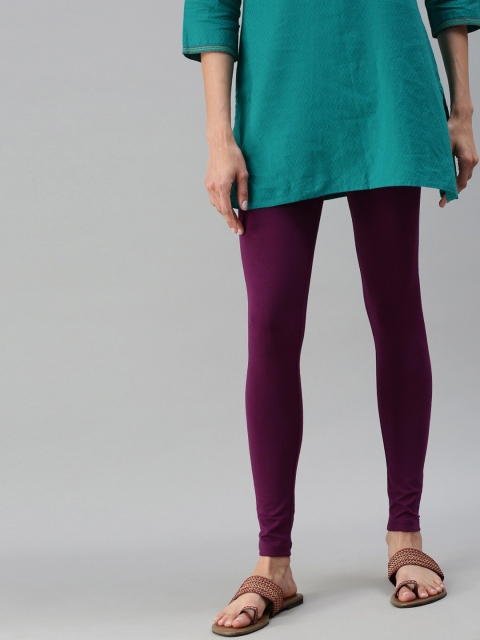 

De Moza Women Purple Solid Ankle-Length Leggings