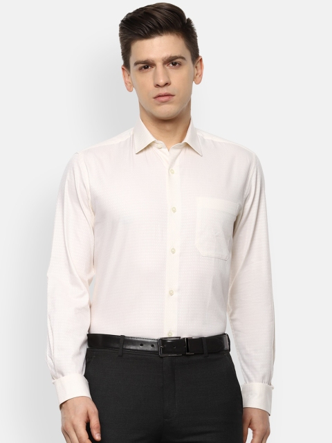 

Louis Philippe Men Cream-Coloured Slim Fit Opaque Formal Shirt
