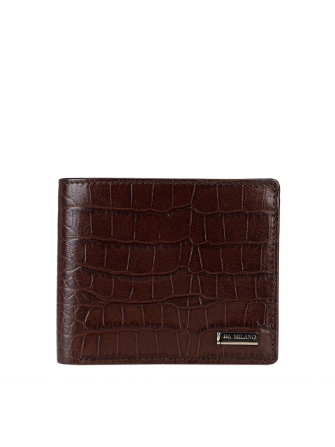 

Da Milano Men Brown Textured Leather Wallet