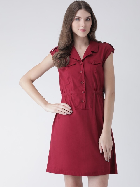 

Latin Quarters Maroon Shirt Dress