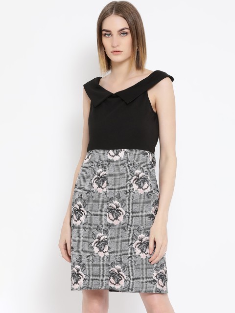 

Latin Quarters Black Floral Sheath Dress