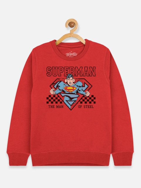 

Kids Ville Boys Red Superman Printed Sweatshirt