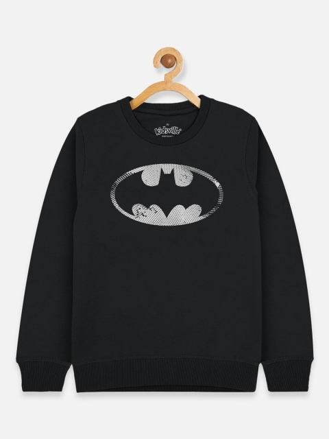 

Kids Ville Boys Black & White Batman Printed Sweatshirt