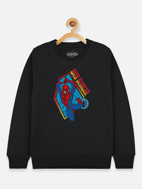 

Kids Ville Boys Black & Blue Spiderman Printed Sweatshirt