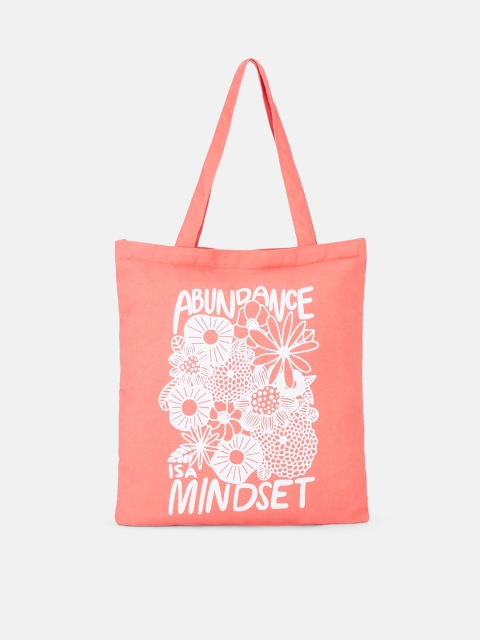 

Forever Glam by Pantaloons Peach-Coloured Printed Shopper Tote Bag