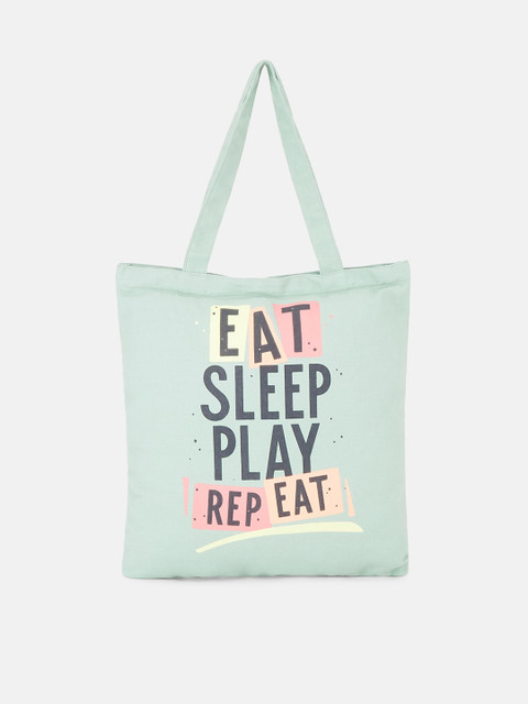 

Forever Glam by Pantaloons Green Printed Oversized Shopper Tote Bag