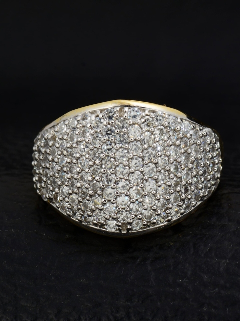 

Silgo Gold-Plated White Stone-Studded Finger Ring