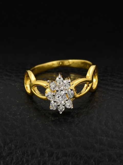 

Silgo Gold-Plated White Stone-Studded Finger Ring