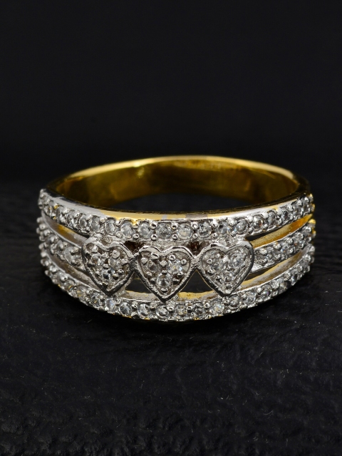 

Silgo Gold-Plated White Stone-Studded Finger Ring