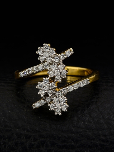 

Silgo Gold-Plated White Stone-Studded Finger Ring