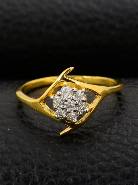 

Silgo Gold-Plated White Stone-Studded Finger Ring
