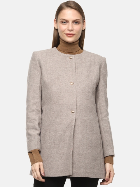 

Van Heusen Woman Women Beige Geometric Longline Tailored Jacket with Patchwork