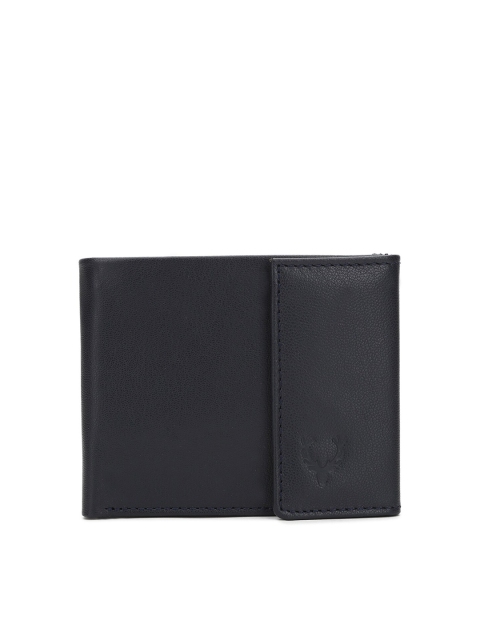 

Allen Solly Men Navy Blue Leather Two Fold Wallet