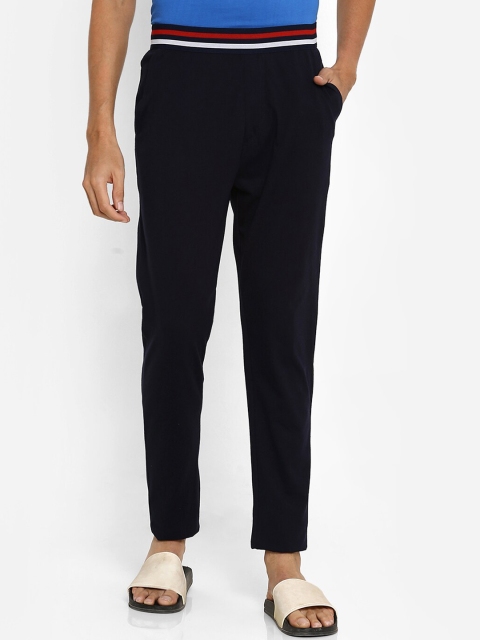 

Ajile by Pantaloons Men Navy Blue Solid Pure Cotton Lounge Pants