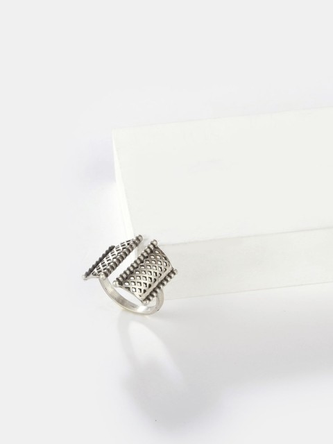 

SHAYA Oxidised 925 Silver-Toned Antique Open Finger Ring