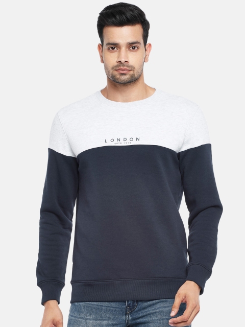 

BYFORD by Pantaloons Men Off White Colourblocked Sweatshirt