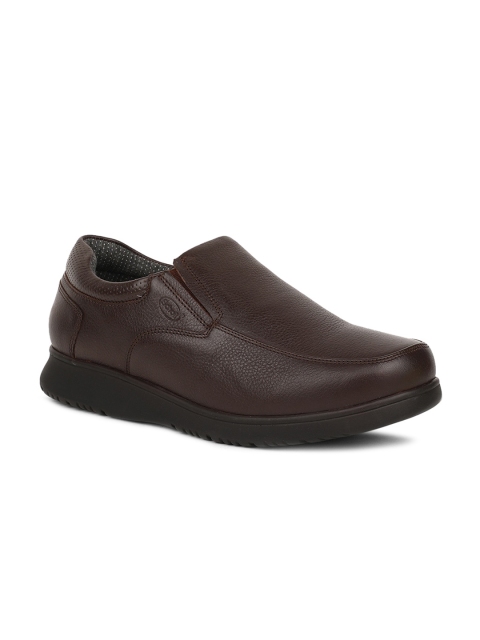 

Scholl Men Brown Solid Leather Formal Slip-On