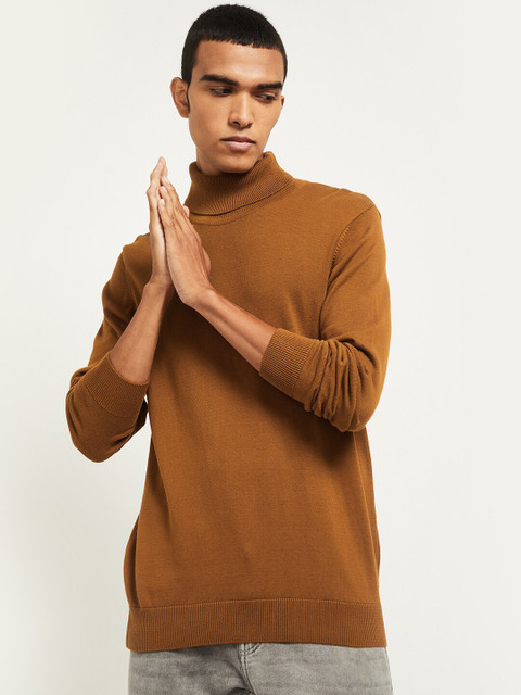 

max Men Mustard Pure Cotton Pullover
