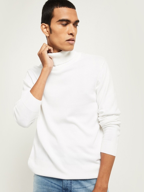 

max Men White Pure Cotton Pullover