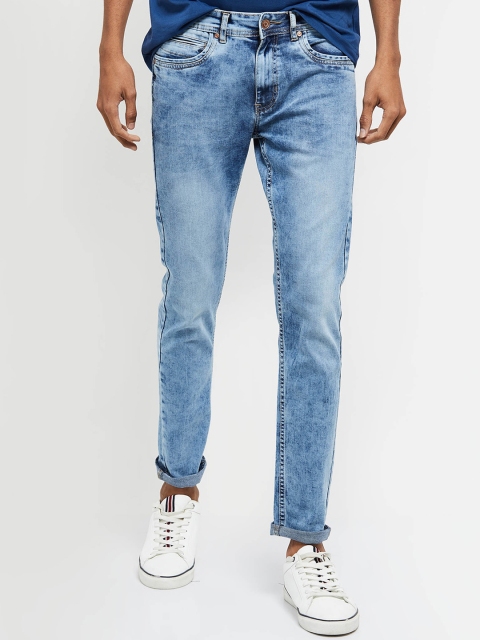 

max Men Blue Skinny Fit Heavy Fade Jeans