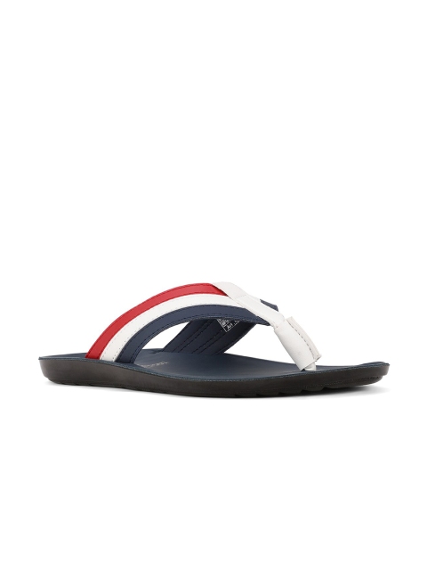 

Bata Men Navy Blue & Red Colourblocked Thong Flip-Flops