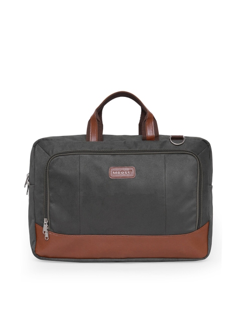 

MBOSS Unisex Green & Tan Canvas & Synthetic Leather Padded Laptop Bag