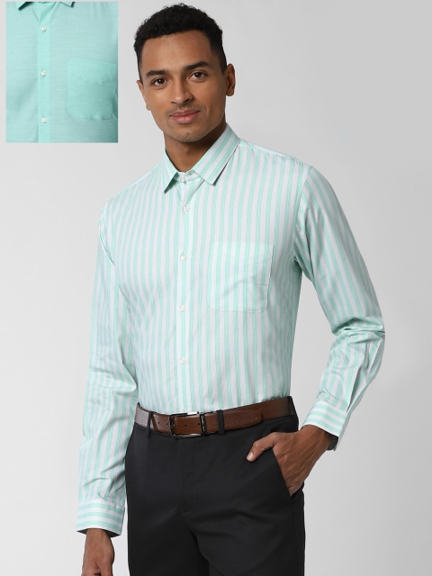 

Peter England Men Blue Opaque Striped Formal Shirt