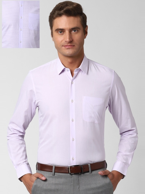 

Peter England Men Pack Of 2 White Slim Fit Opaque Checked Formal Shirt