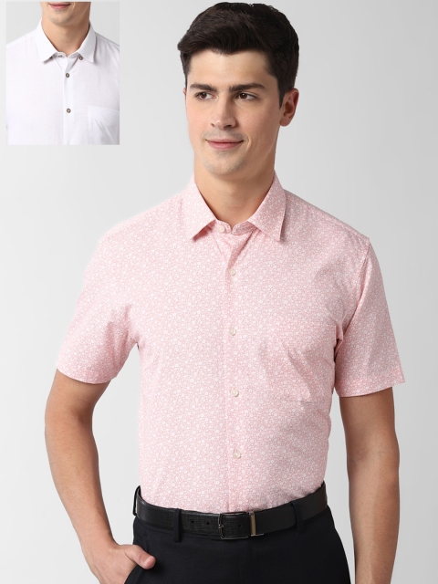 

Peter England Men Pack Of 2 White Slim Fit Floral Opaque Printed Formal Shirt
