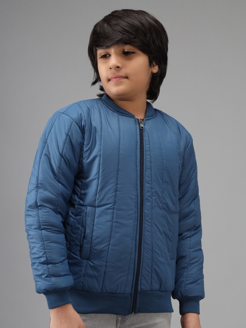 

Nick and Jones Boys Navy Blue Solid Bomber Jacket