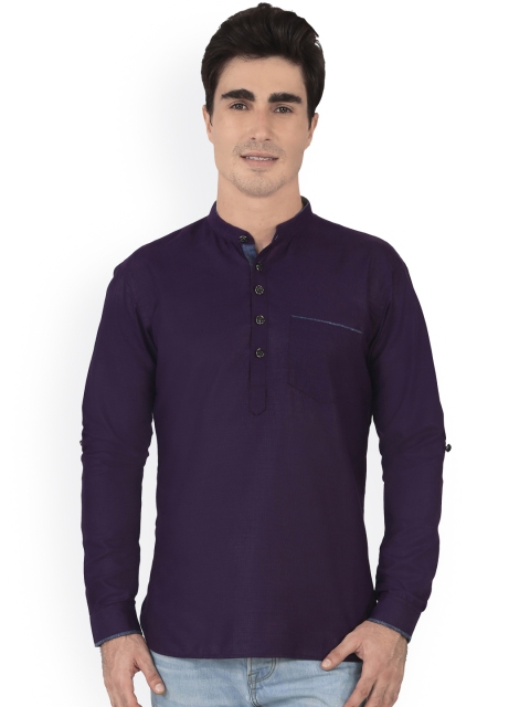 

RG DESIGNERS Men Purple Straight Kurta