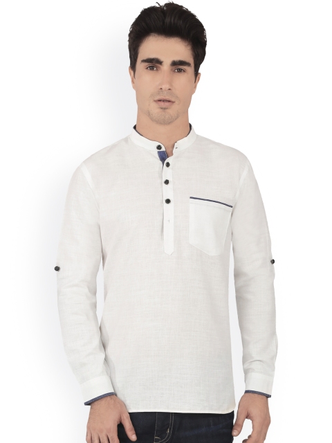 

RG DESIGNERS Men White Straight Kurta