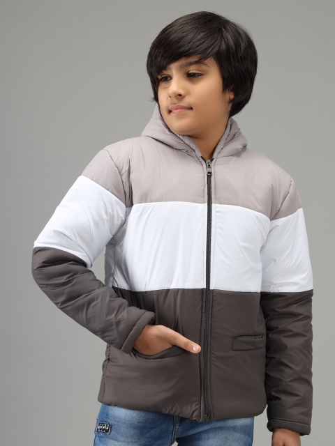 

Nick and Jones Boys Grey & Navy Colourblocked Hooded Padded Jacket