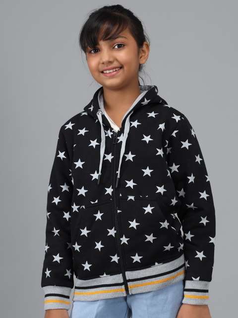 

Nick and Jones Girls Black & White Star Print Hooded Sweatshirt