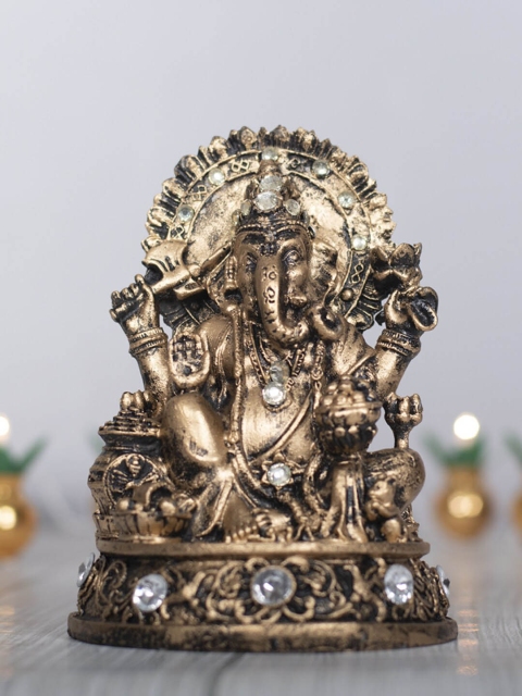 

Archies Gold-Toned & Yellow Ganesha Home Gift Set