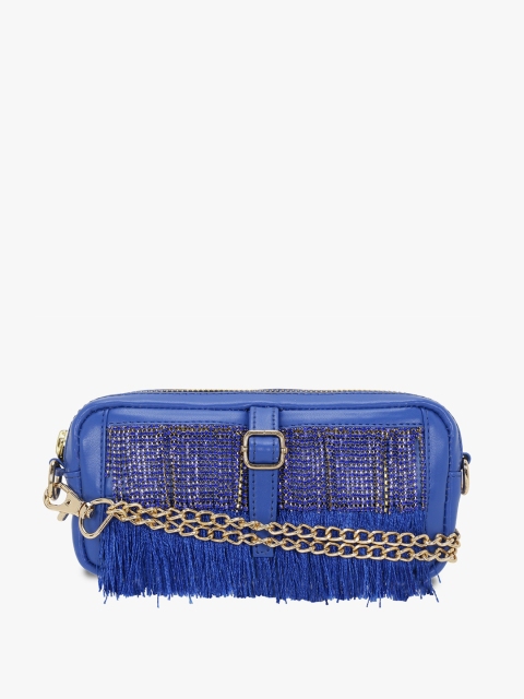 

Vdesi Women Blue Leather Dangling Fanny Pouch